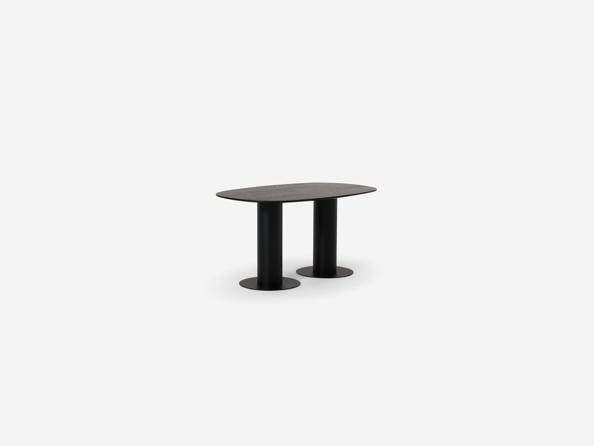 Front angle view of extra small black dining table